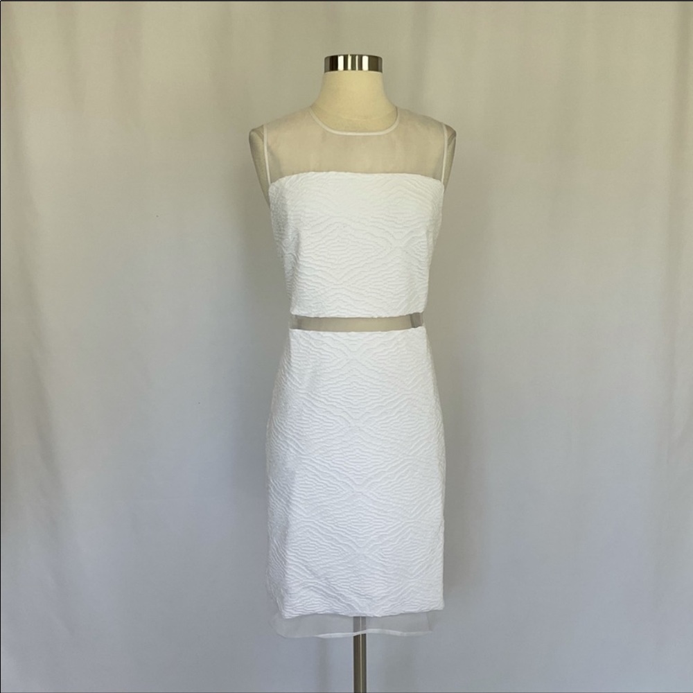 Calvin Klein White Dress with Sheer cutout